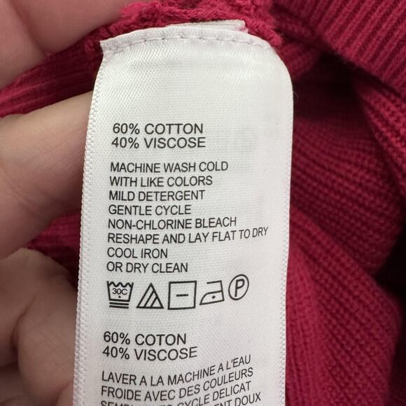 Tommy Bahama Sweater Womens Small Pink Red Batwing Dolman Sleeve Knit Pullover - Picture 4 of 9